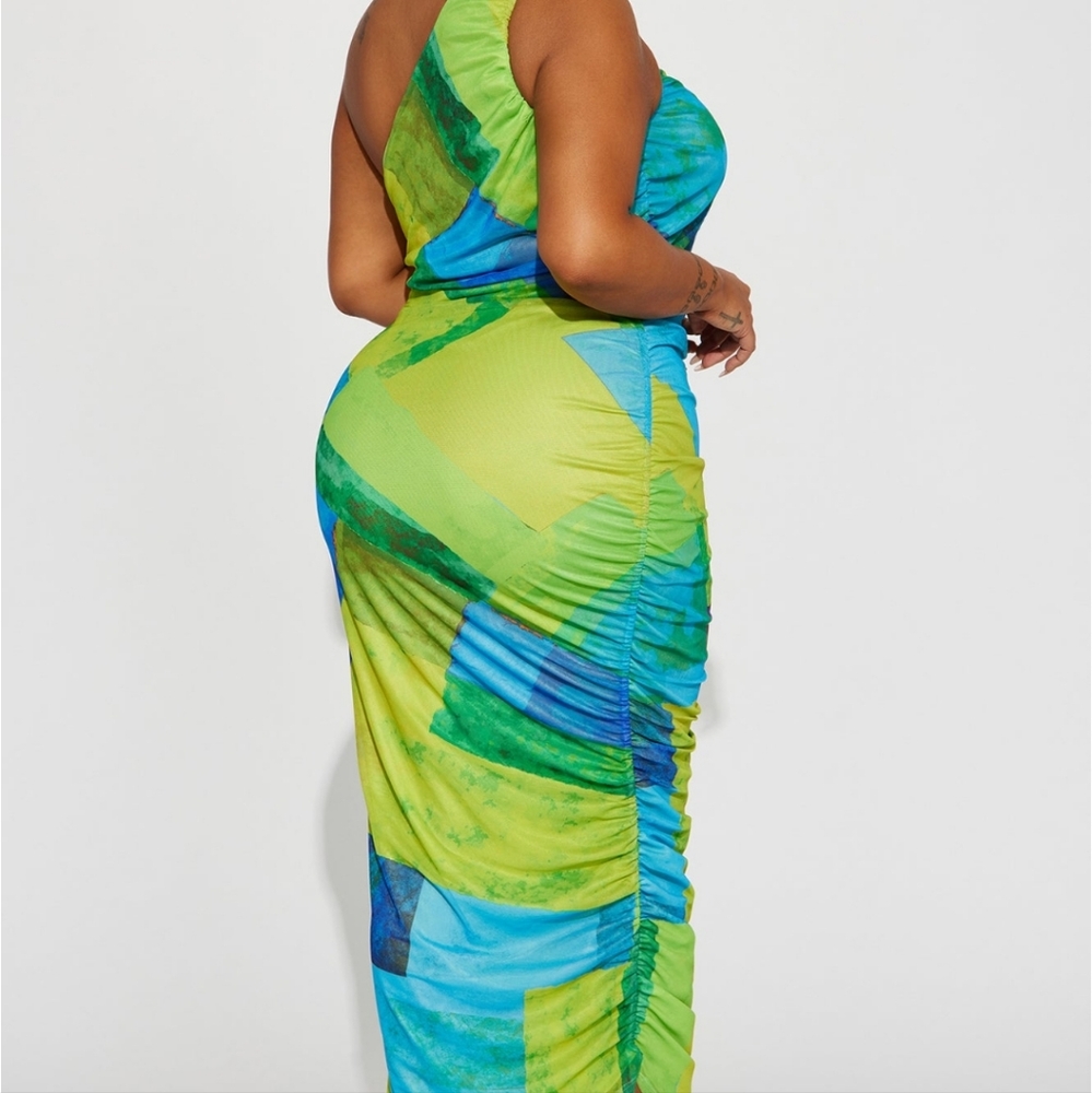 NWT cute green and blue dress